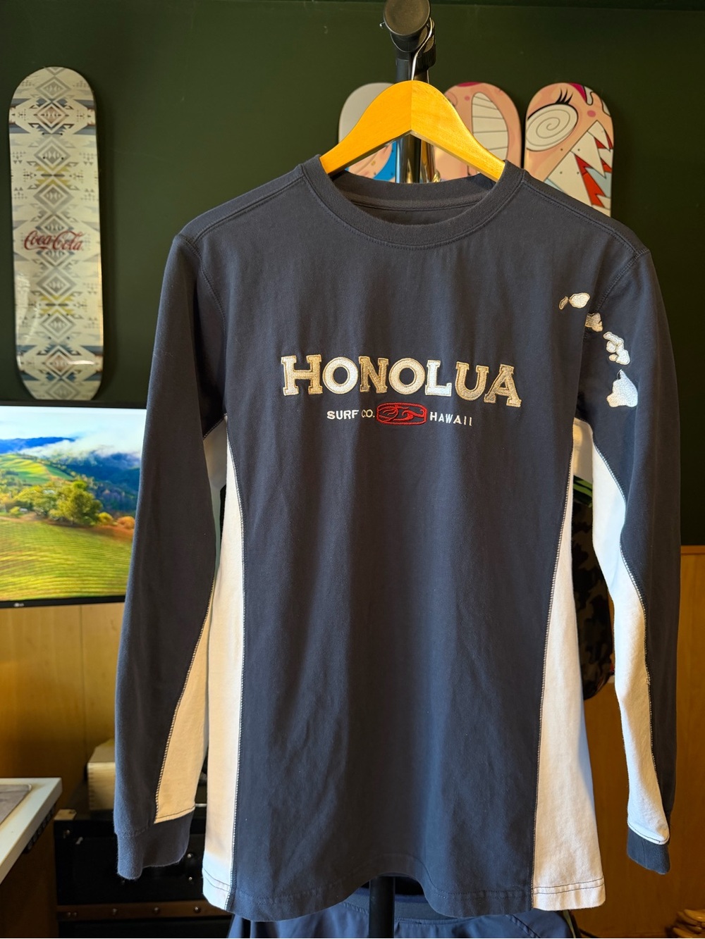 Vintage Honolua Hawaii Surf Co Embroidered Island Long Sleeve Thick Tshirt